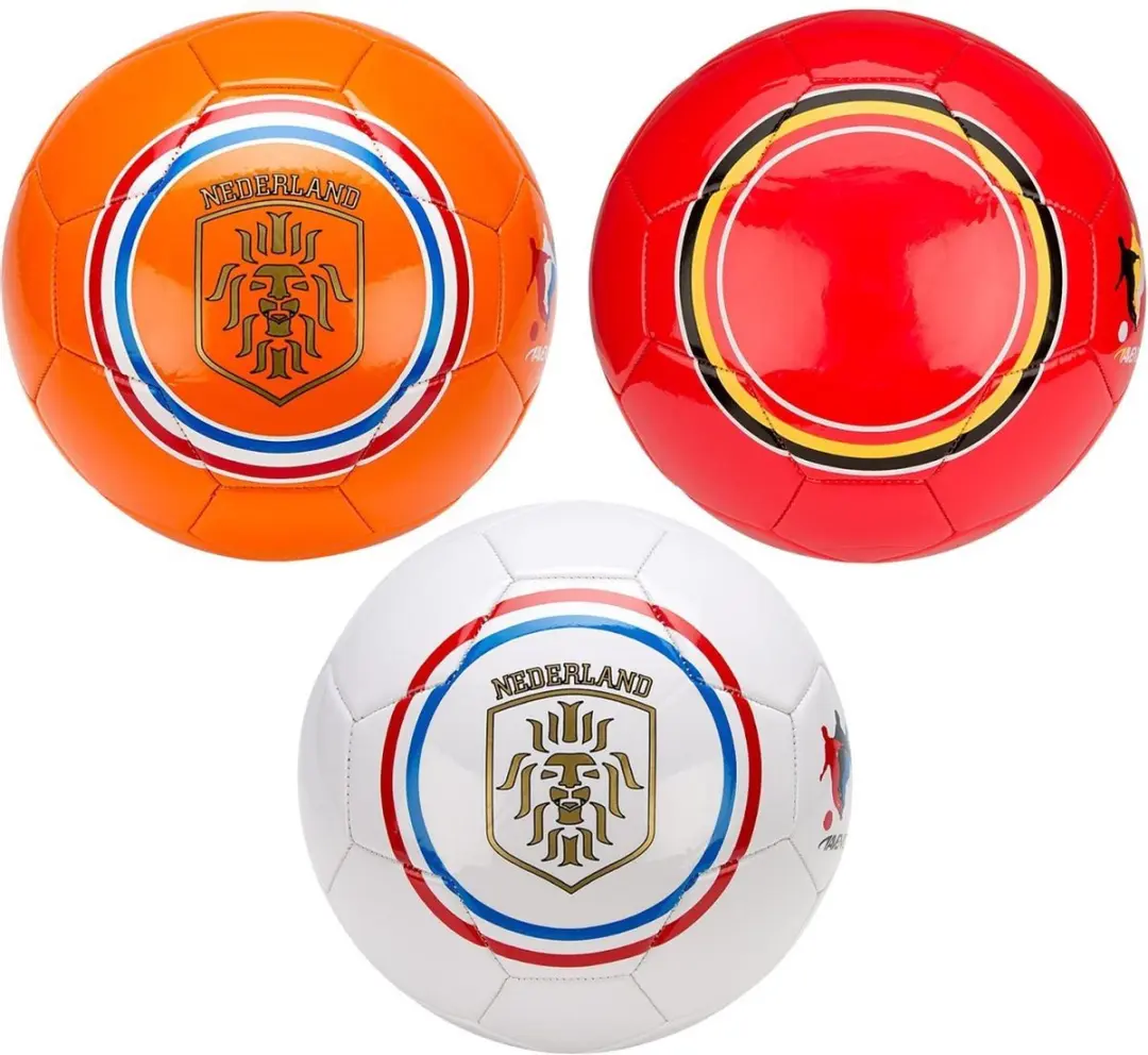Avento Voetbal Glossy - Euro Triumph - Rood/Geel - België - Maat 5 -⌀ ca. 22 cm
