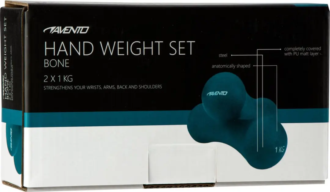 Avento Handgewicht Set Bone - 2x 1 kg - Blauw