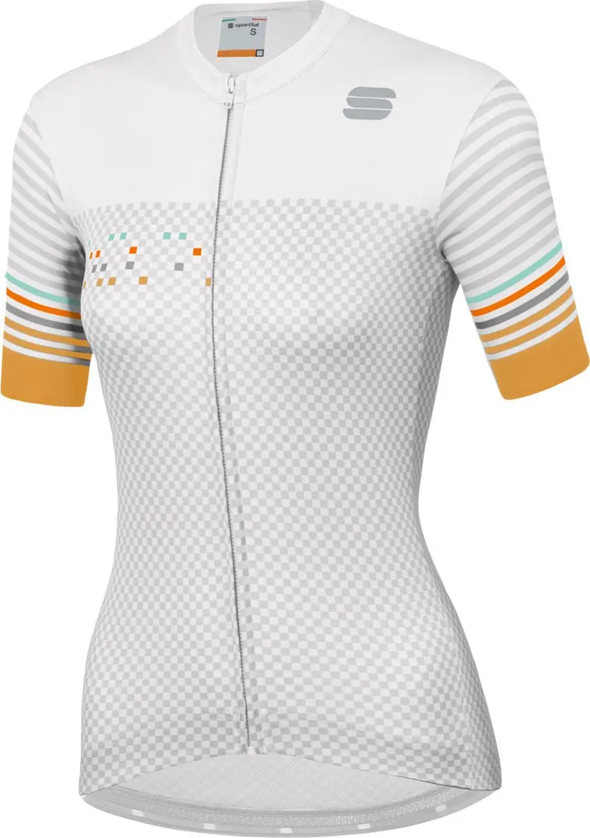 Sportful Fietsshirt Korte mouwen voor Dames Wit Zilver
