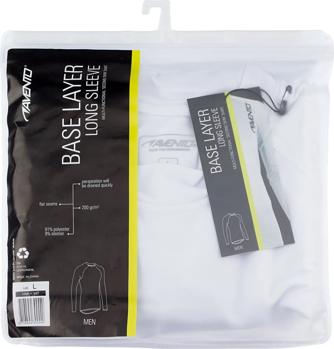 Avento Shirt Base Layer Lange Mouw XXL - Wit