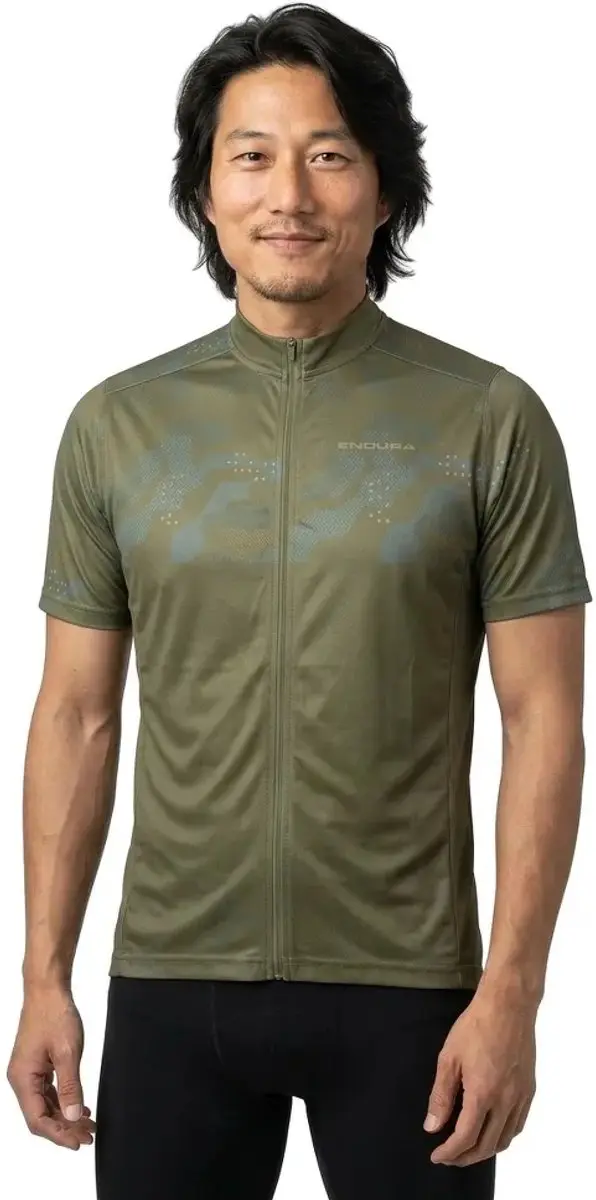 Endura Hummvee Ray Korte Mouw Wielertrui - Olive Green XL