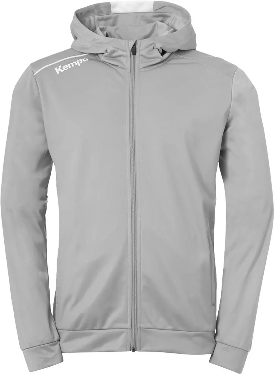 Kempa Player Hood Jacket Donker Grijs Melange-Wit Maat 3XL