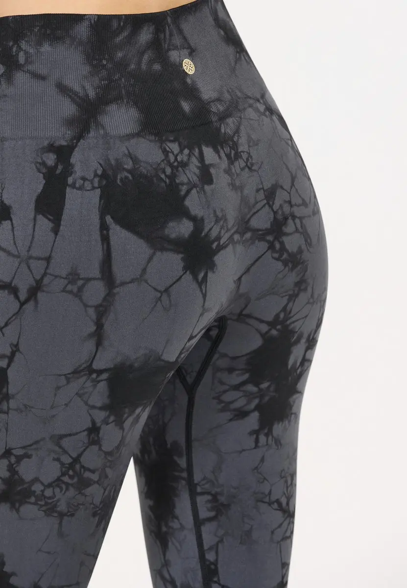 Athlecia Dames Theresa Tie Dye Seamless Tights - L - Antraciet