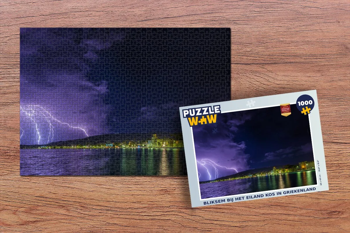 PuzzleWow Legpuzzel Bliksem Kos Griekenland 1000 Stuks - Multicolor