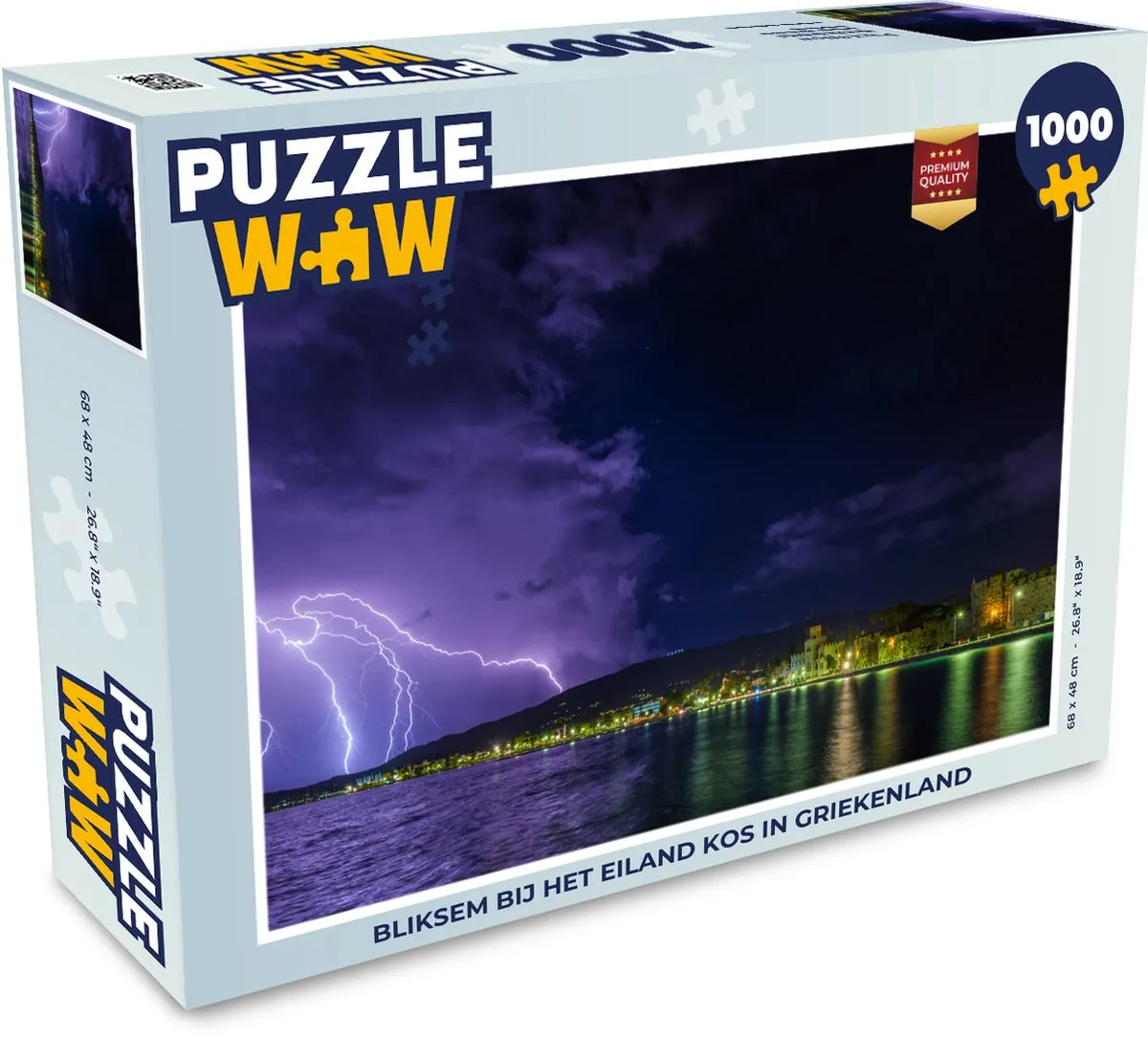 PuzzleWow Legpuzzel Bliksem Kos Griekenland 1000 Stuks - Multicolor