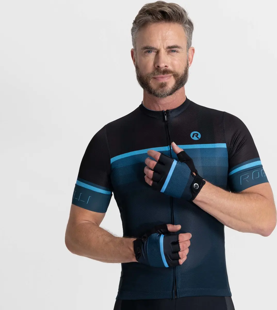 Rogelli Hero II Fietshandschoenen - Korte Vinger - Heren - Blauw/Zwart M