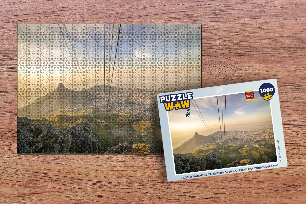 PuzzleWow Tafelberg Zonsondergang Legpuzzel 1000 Stuks - Multicolor