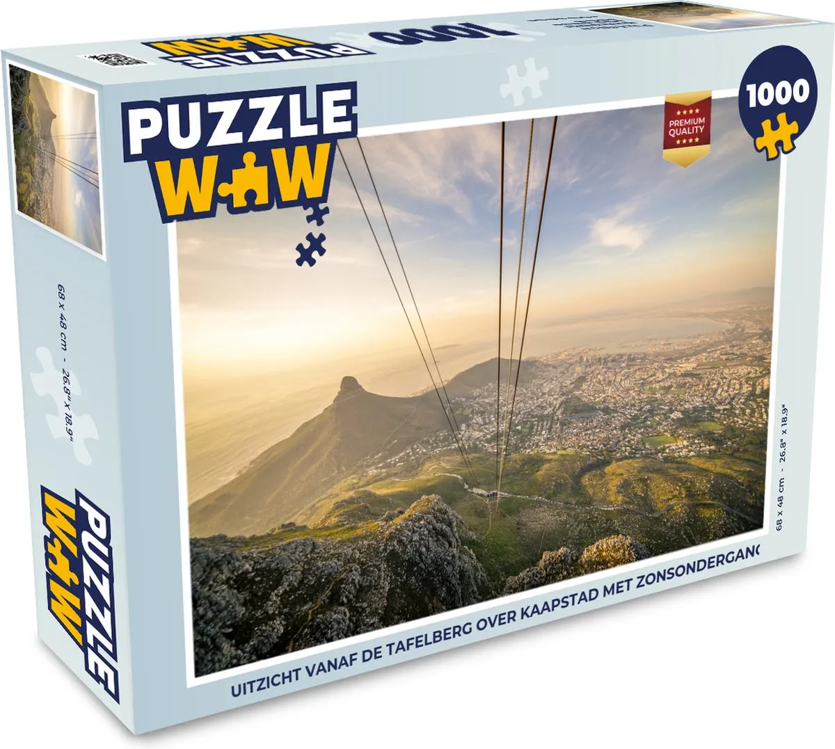 PuzzleWow Tafelberg Zonsondergang Legpuzzel 1000 Stuks - Multicolor