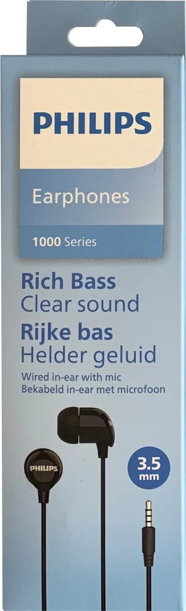 Philips Sound TAE1156BK In-Ear Koptelefoon - Zwart