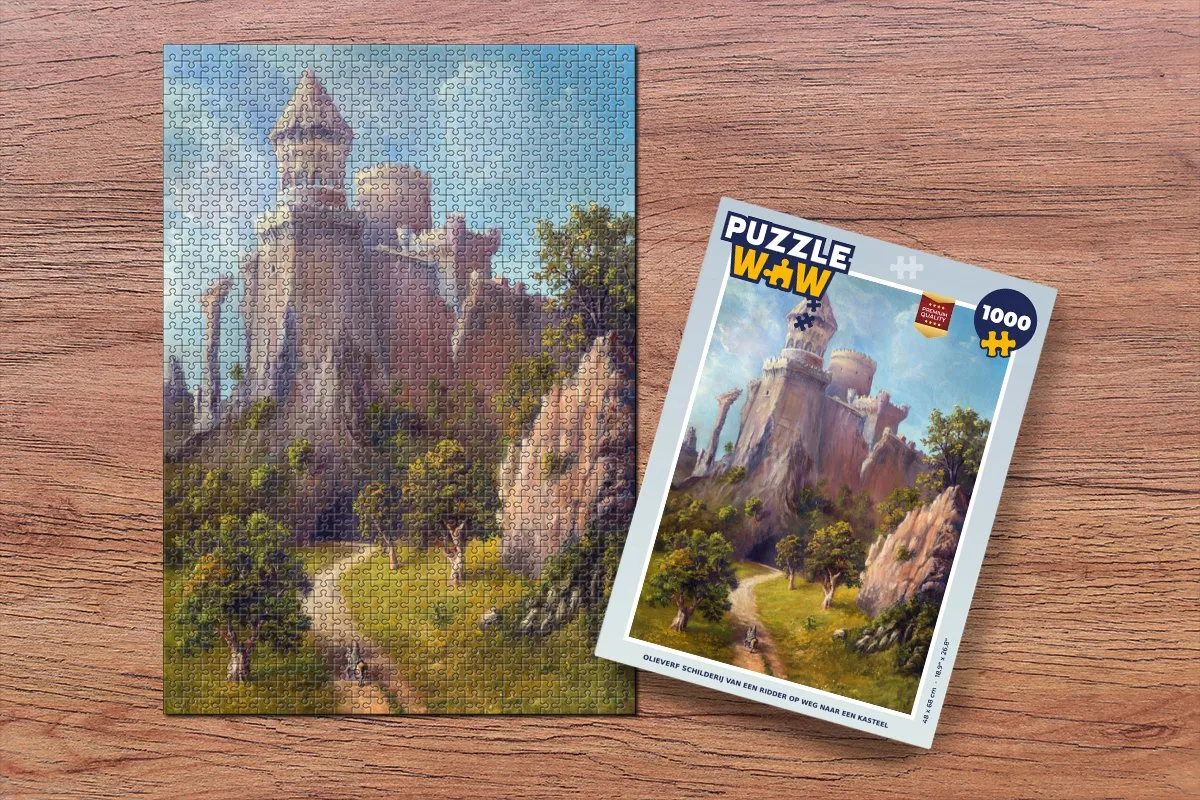 PuzzleWow Ridder naar Kasteel Legpuzzel 1000 Stuks - Multicolor
