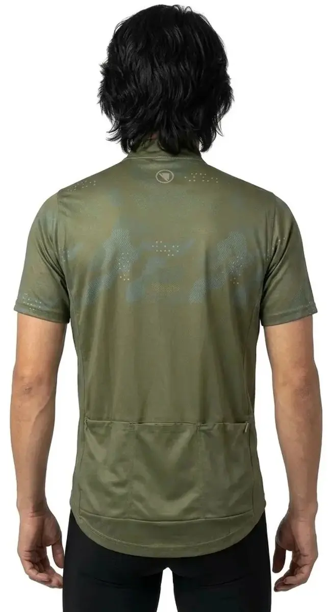 Endura Hummvee Ray Korte Mouw Wielertrui - L - Olive Green