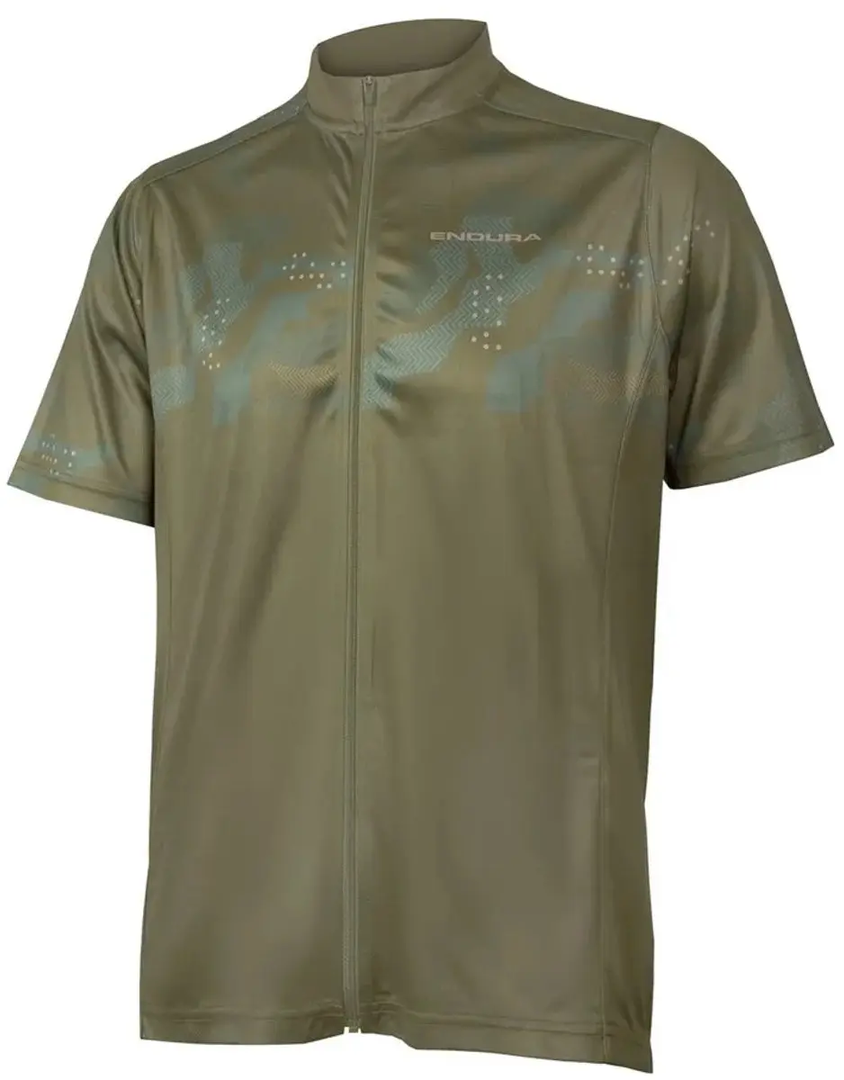 Endura Hummvee Ray Korte Mouw Wielertrui - L - Olive Green