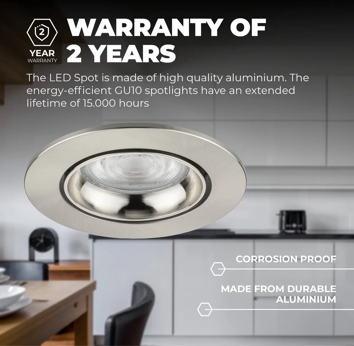 Ledvion 3X Inbouwspot Rio RVS - 3W 4000K - Ø85mm - afbeelding 6 van 6