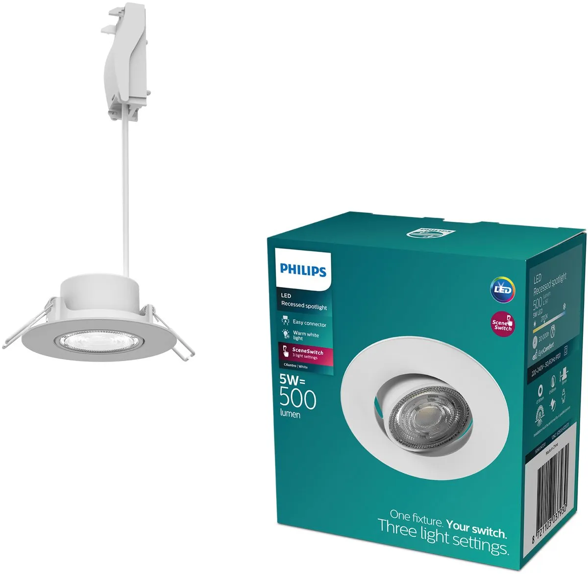 Philips LED Cilantro Inbouwspot 5W Warmwit 2700K
