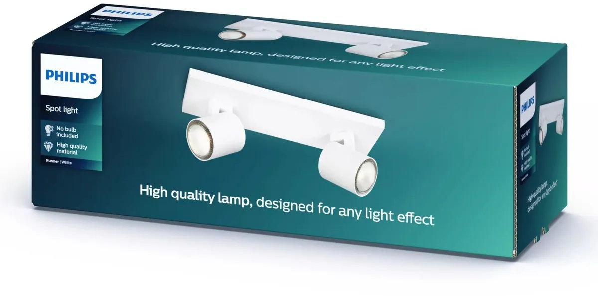 Philips Runner Opbouwspot 2-lichts - Wit