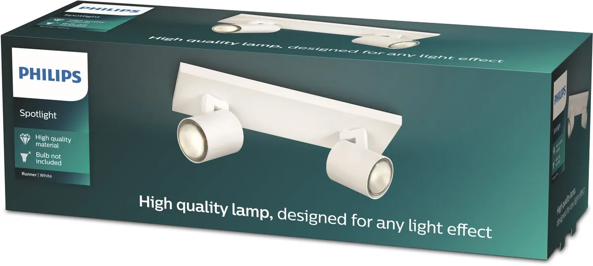 Philips Runner Opbouwspot 2-lichts - Wit