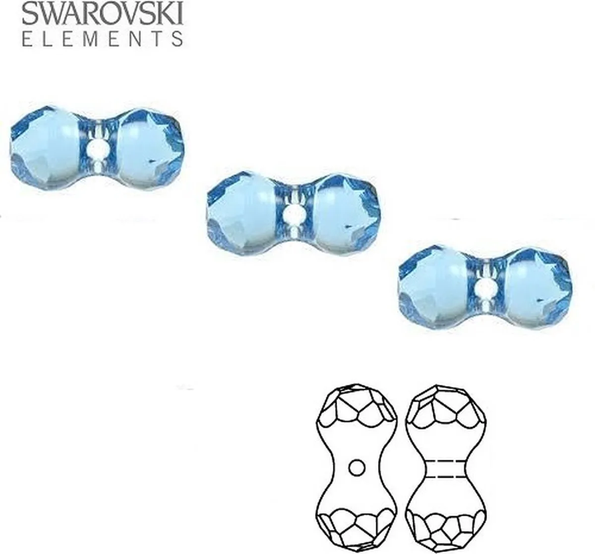 Swarovski Elements Modular Kralen 11x6mm Aquamarine