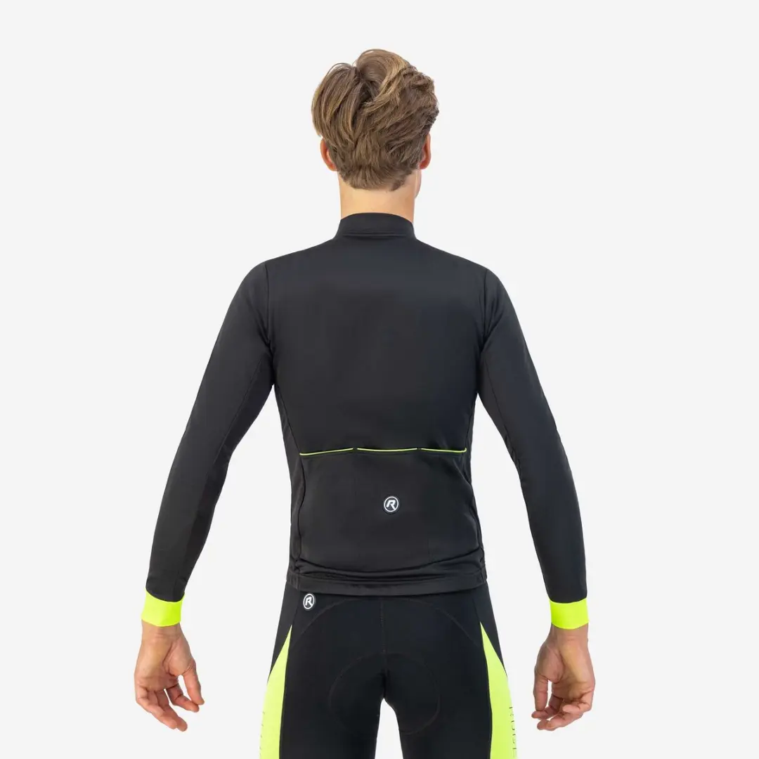 Rogelli Core Heren Fietsshirt XL - 3 Zakken - Zwart/Fluorgeel