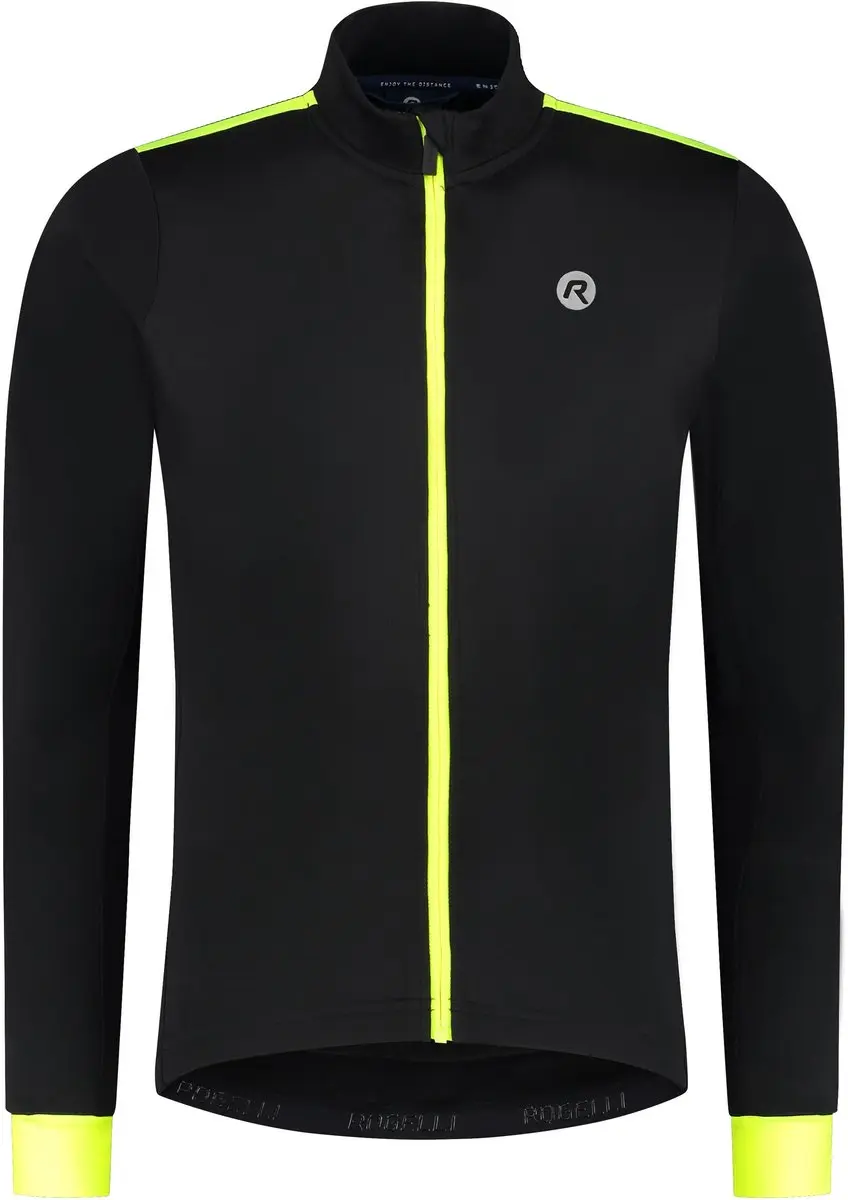 Rogelli Core Heren Fietsshirt XL - 3 Zakken - Zwart/Fluorgeel