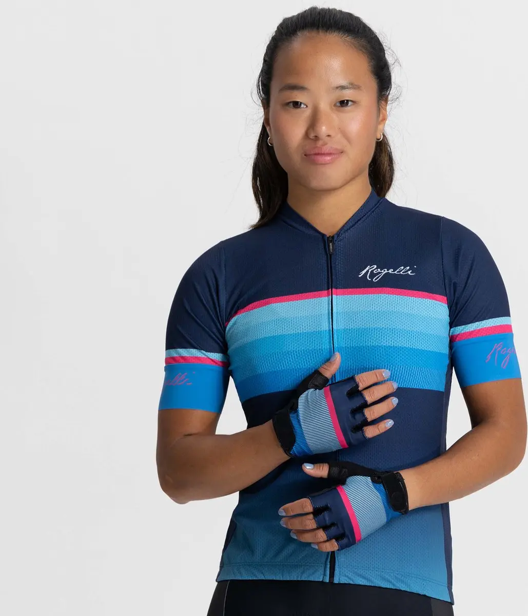Rogelli Impress II Fietshandschoenen Dames - Blauw/Rozeroze - S