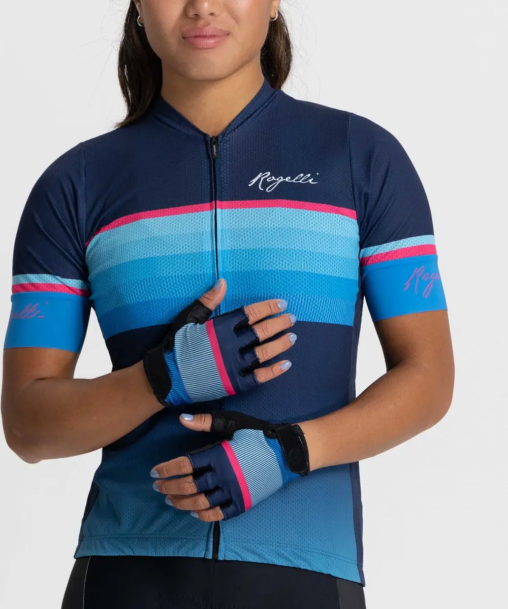 Rogelli Impress II Fietshandschoenen Dames - Blauw/Rozeroze - S