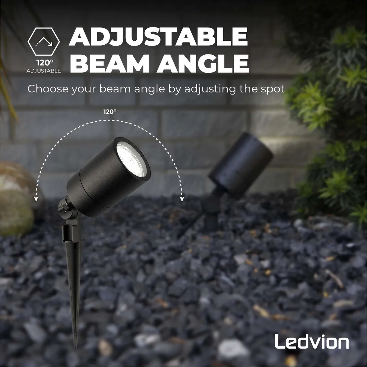 Ledvion LED Prikspots 5W IP65 - Zwart