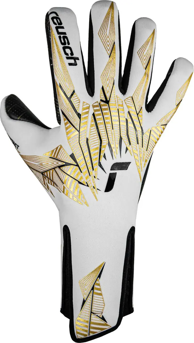 Reusch Pure Contact Gold X GluePrint Strapless Keepershandschoenen 9.5 - Goud/Wit/Zwart