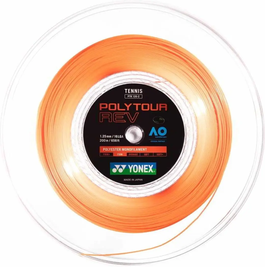 Yonex Tennissnaar Polytour Rev 1.25 Op Rol 200m Oranje