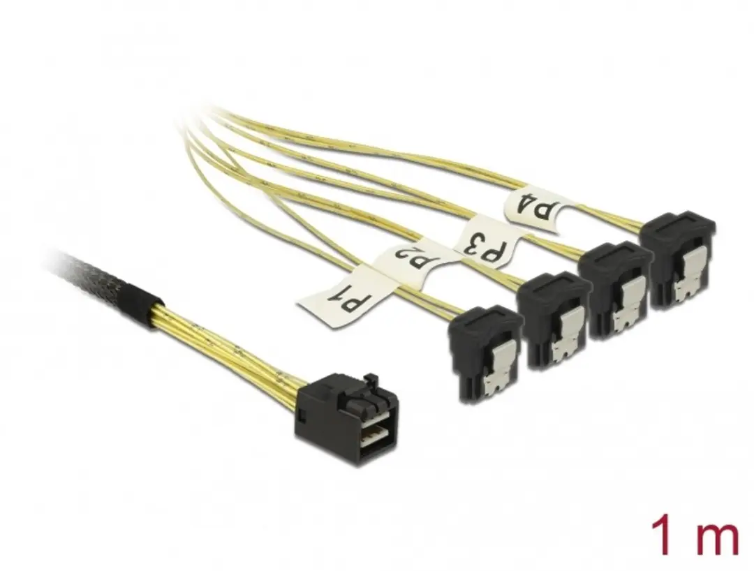 Delock Mini SAS HD naar 4x SATA Kabel 1m