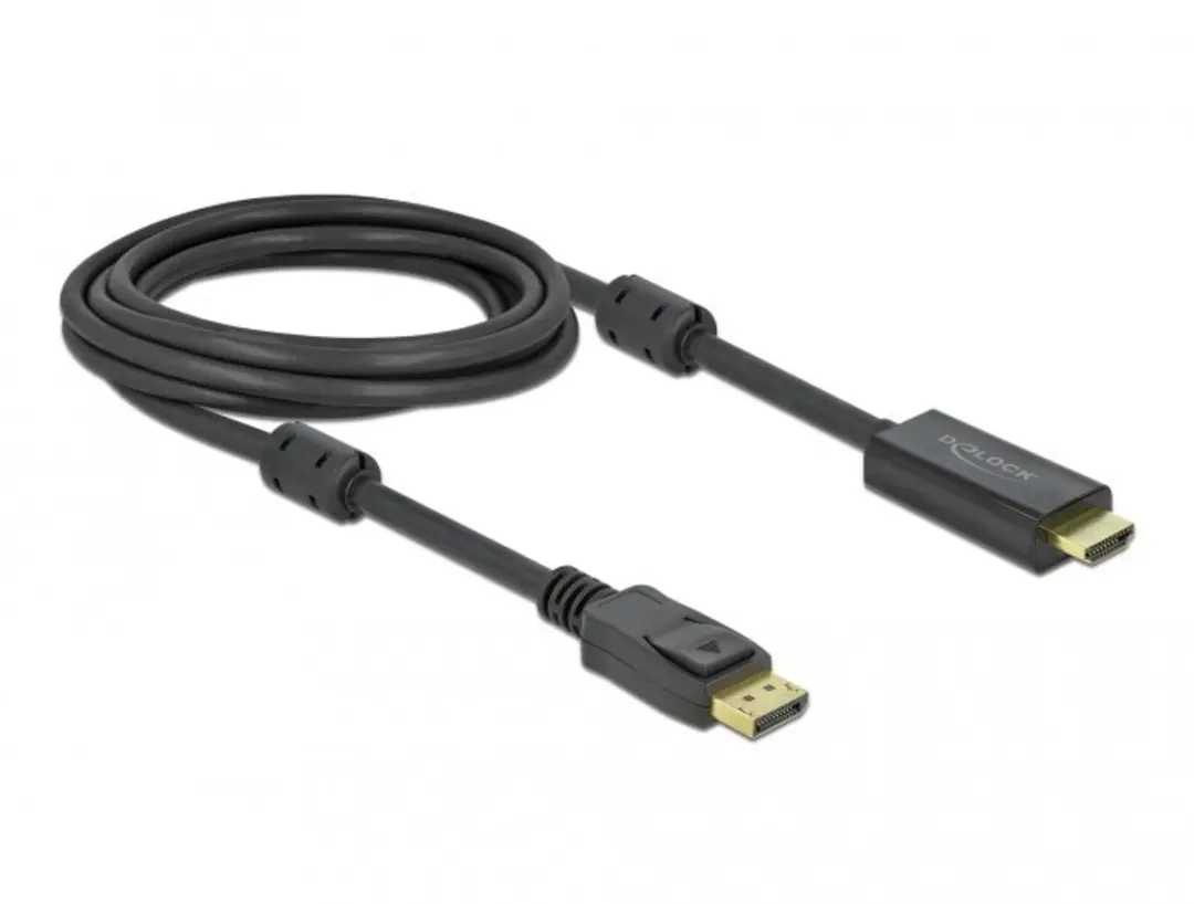 Delock DisplayPort - HDMI Kabel 4K 60Hz 3m - Zwart - afbeelding 3 van 3