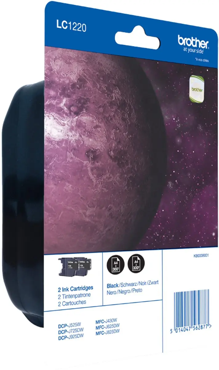 Brother LC-1220BKBP2 Inktcartridge - 2 Stuks