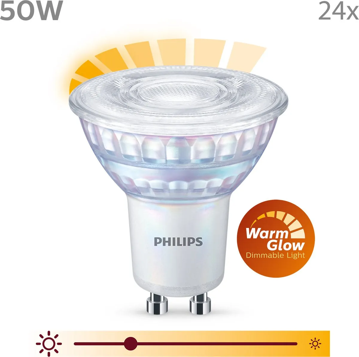 Philips LED GU10 WarmGlow Set - 24 Stuks