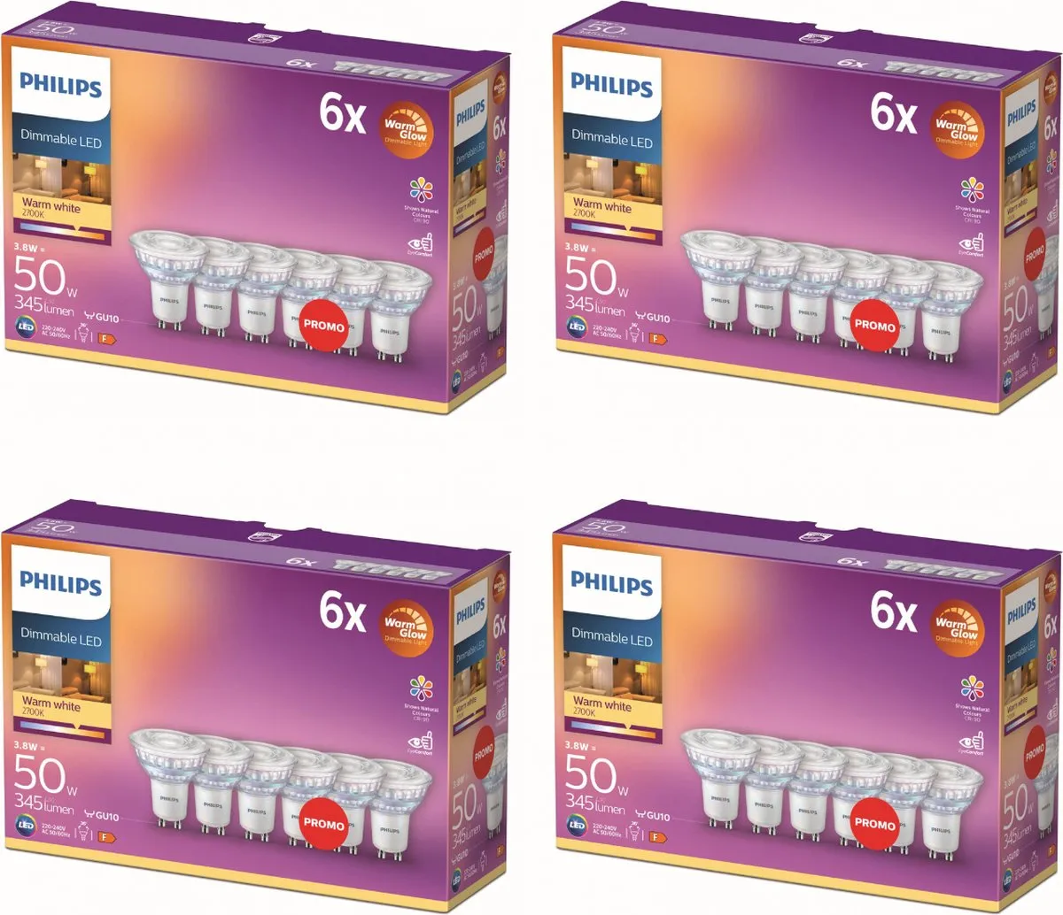 Philips LED GU10 WarmGlow Set
