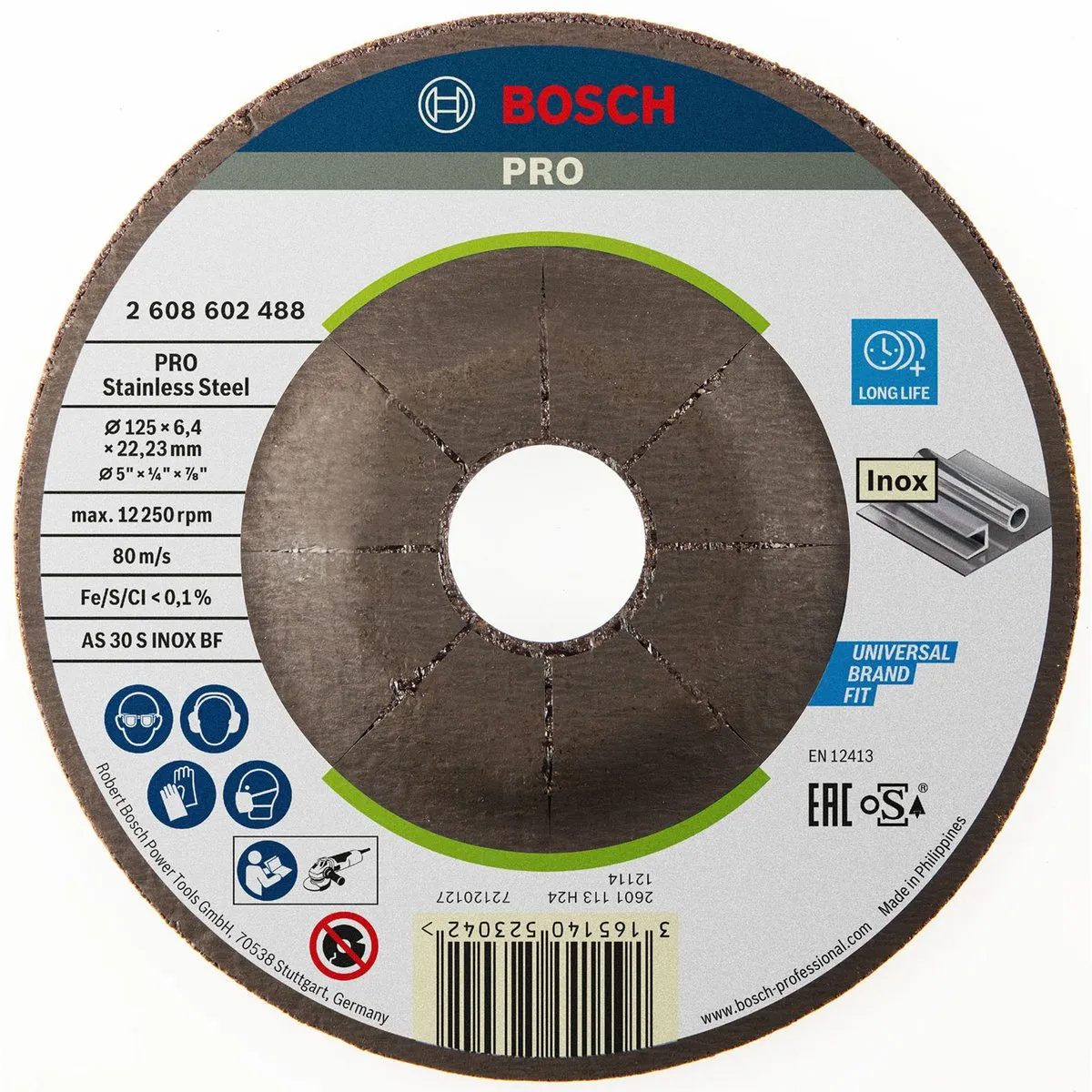 Bosch Professional ABS 125X6X22,23 Inox - 125mm - afbeelding 6 van 6
