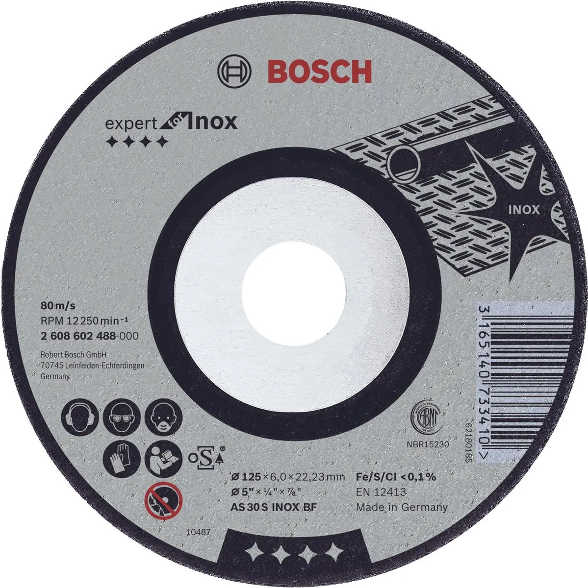 Bosch Professional ABS 125X6X22,23 Inox - 125mm