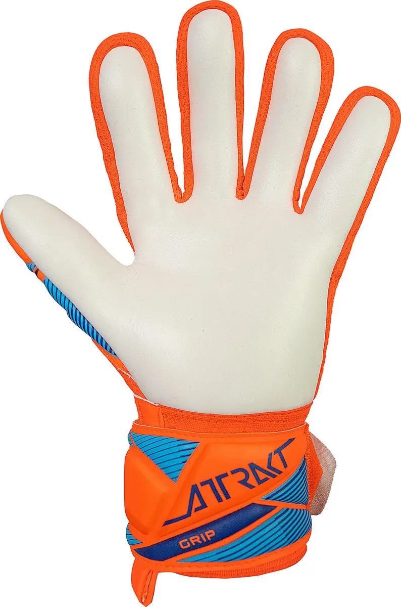 Reusch Attrakt Grip Junior Keepershandschoenen - Maat 6 - Blauw Oranje Wit - afbeelding 4 van 6