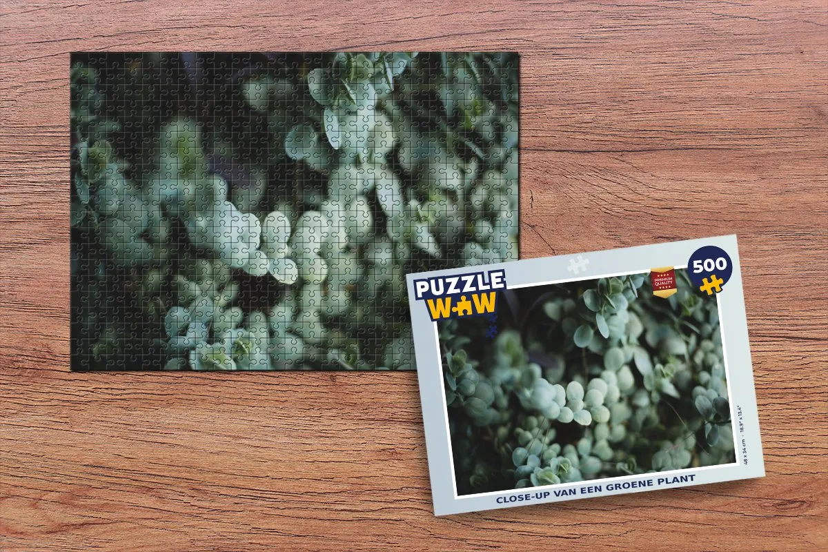 PuzzleWow Legpuzzel Close-up Groene Plant 500 Stuks - Multicolor