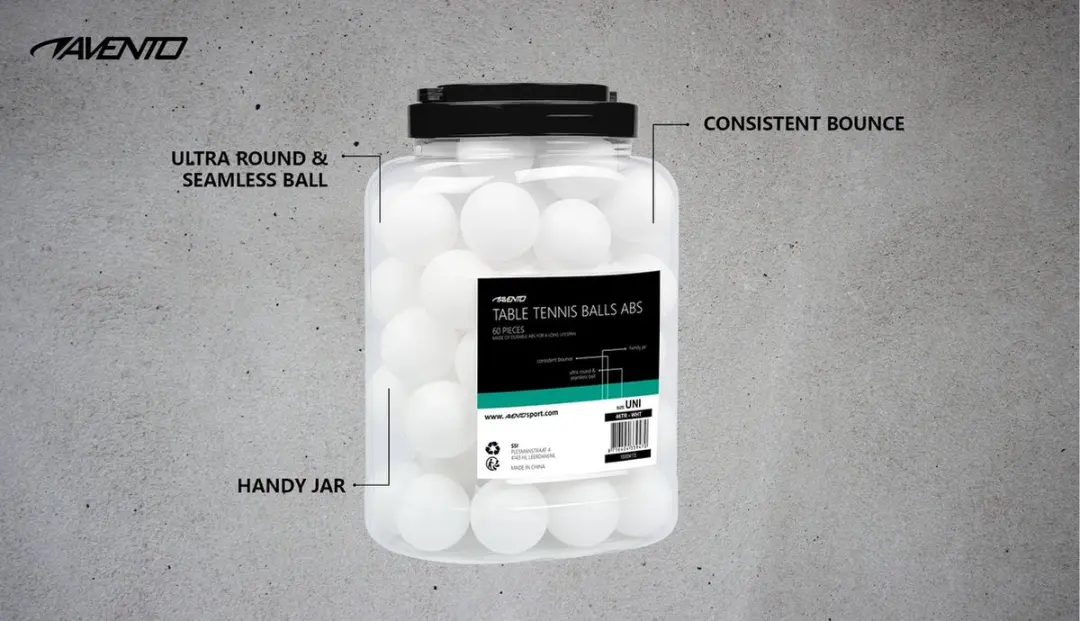 Avento Tafeltennisballen 60 Stuks - ABS Wit
