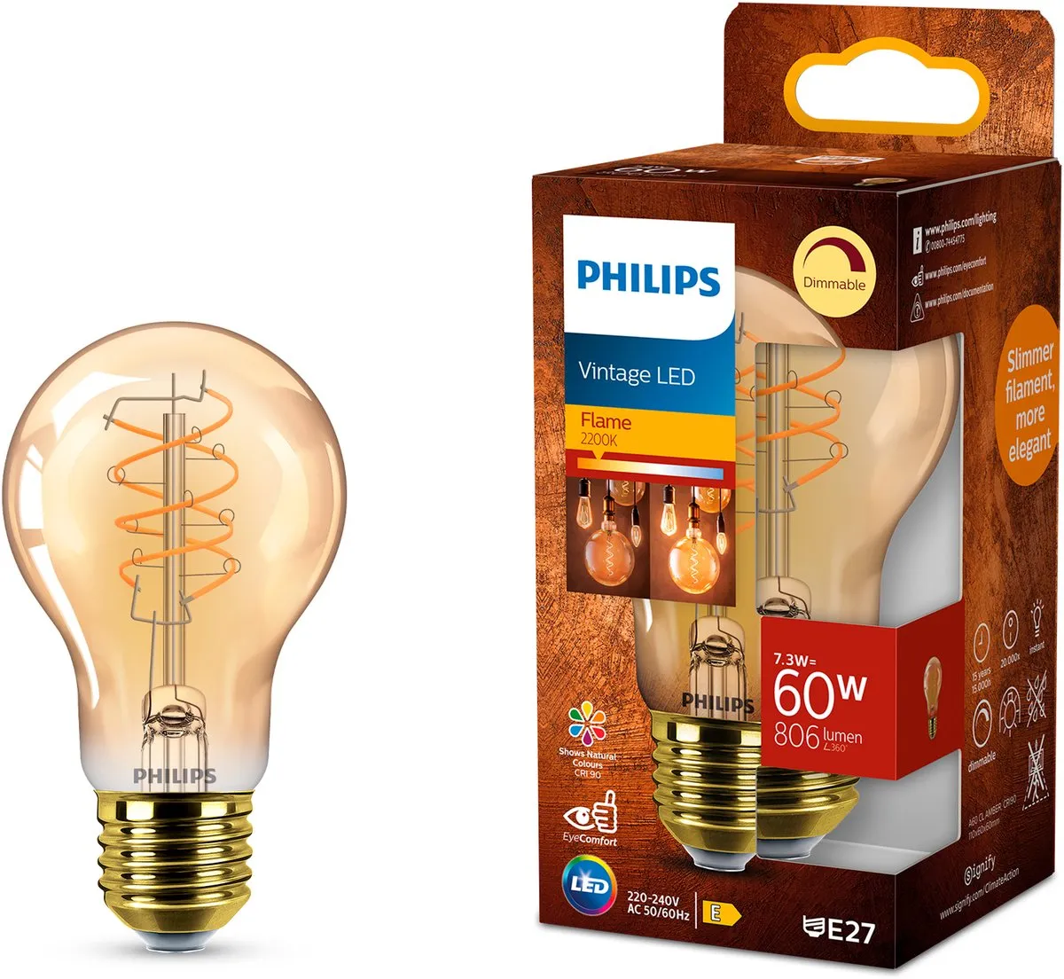 Philips Vintage LED E27 7.3W