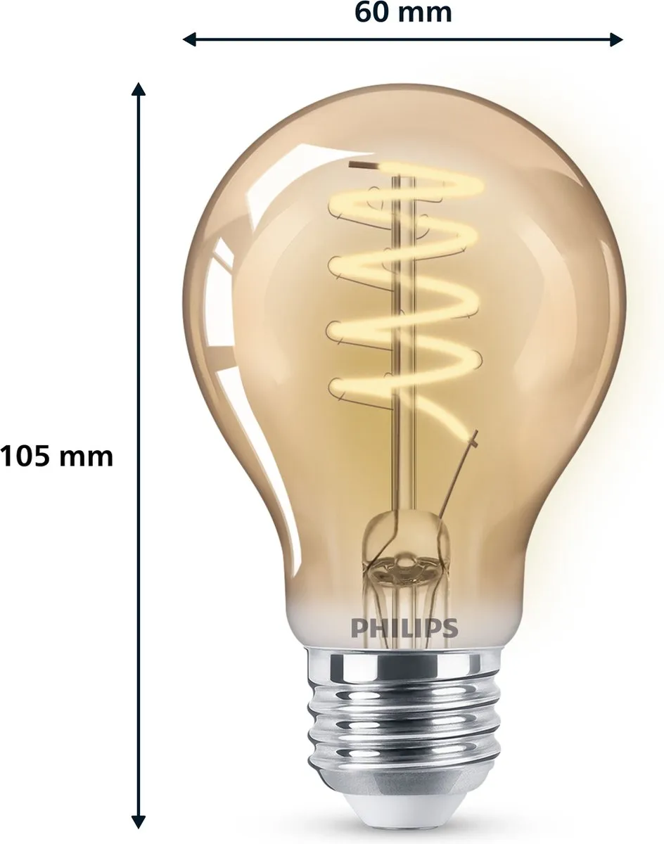 Philips Vintage LED E27 7.3W - 2200K Warm Wit