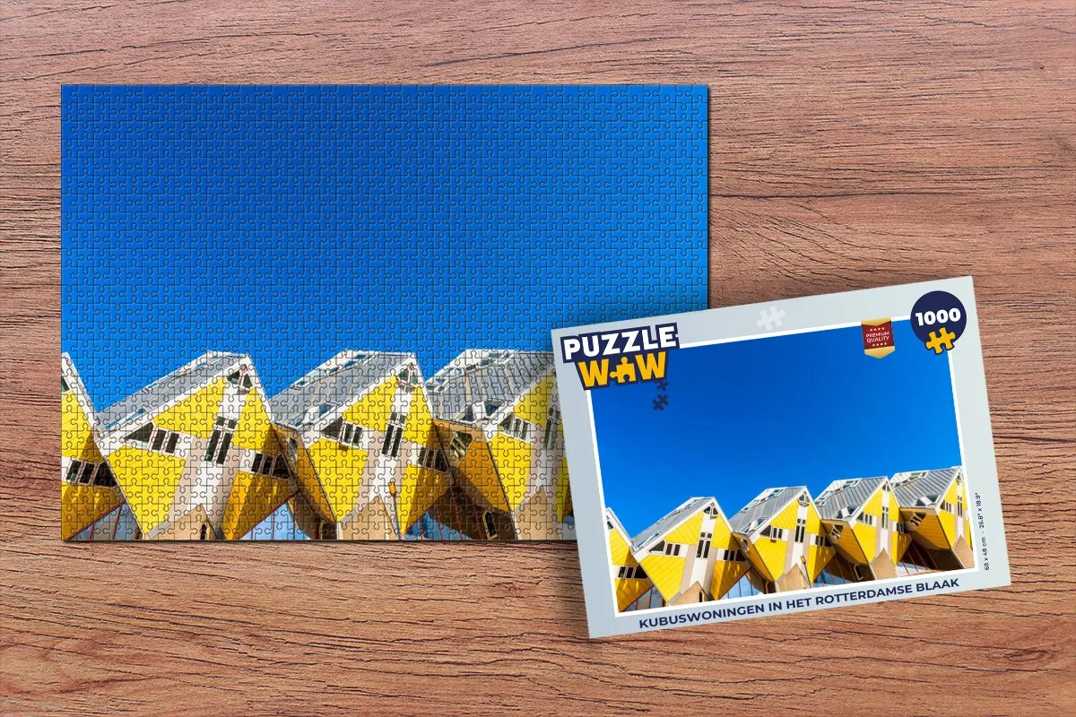 PuzzleWow Rotterdam Kubus Legpuzzel 1000 Stuks - Multicolor