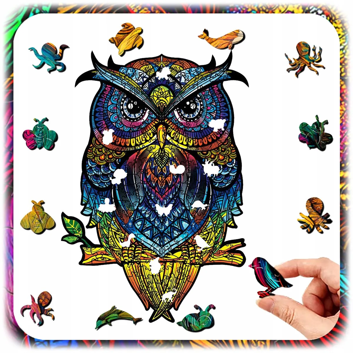 Houten Puzzel Uil A4 - 177 Stukjes, Dubbelzijdig