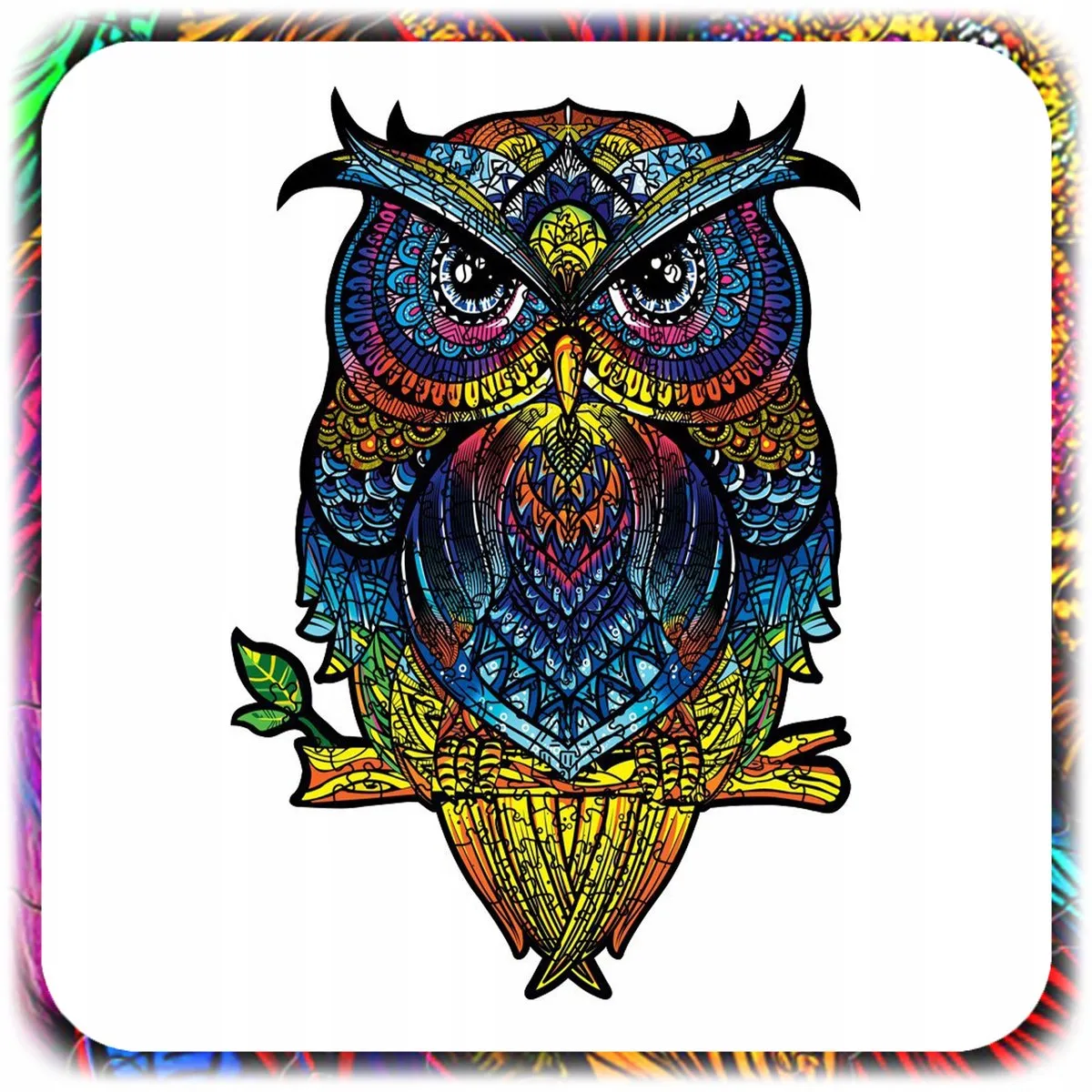 Houten Puzzel Uil A4 - 177 Stukjes, Dubbelzijdig