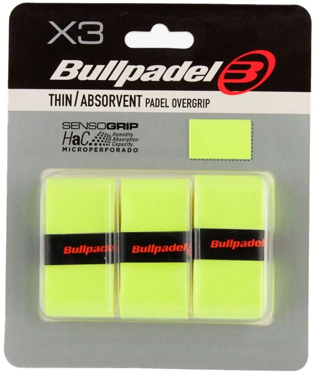 Bullpadel Overgrip GB-1705 (padel) 3 stuks Kleur : Geel Neon