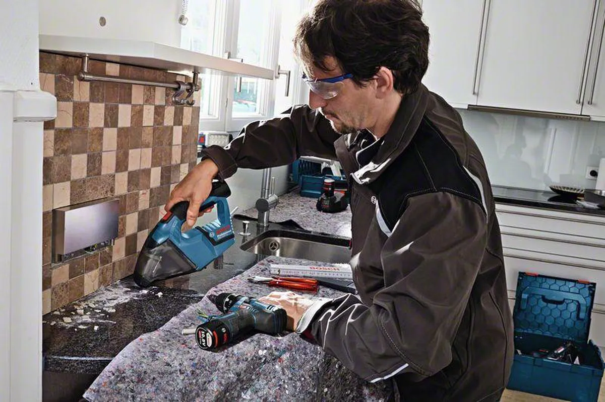 Bosch Professional GAS 12 V-LI Accu Stofzuiger - Blauw