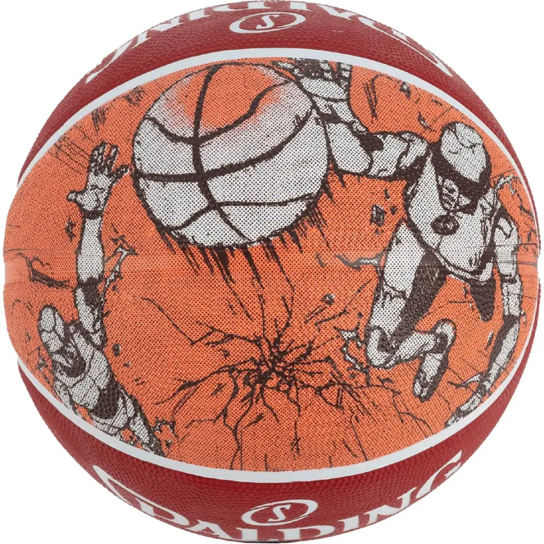 Spalding Sketch Rubber Basketbal 7 - Rood/Multikleur