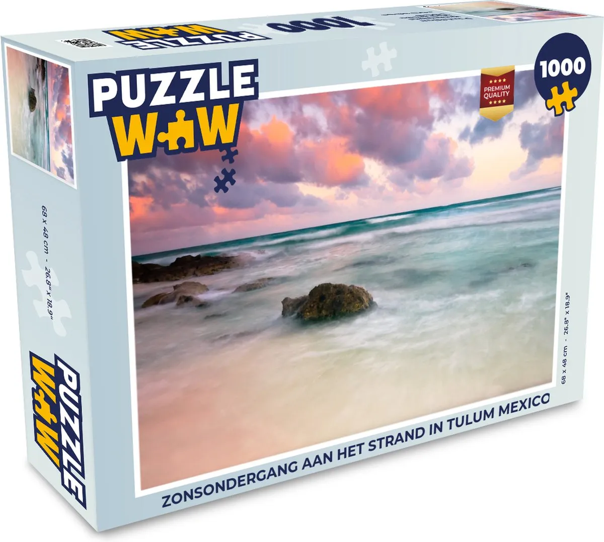 PuzzleWow Legpuzzel Zonsondergang Tulum 1000 Stuks - Multicolor