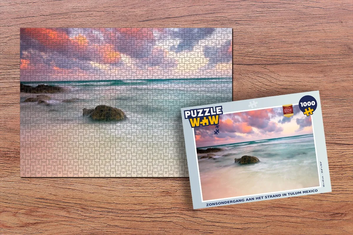 PuzzleWow Legpuzzel Zonsondergang Tulum 1000 Stuks - Multicolor