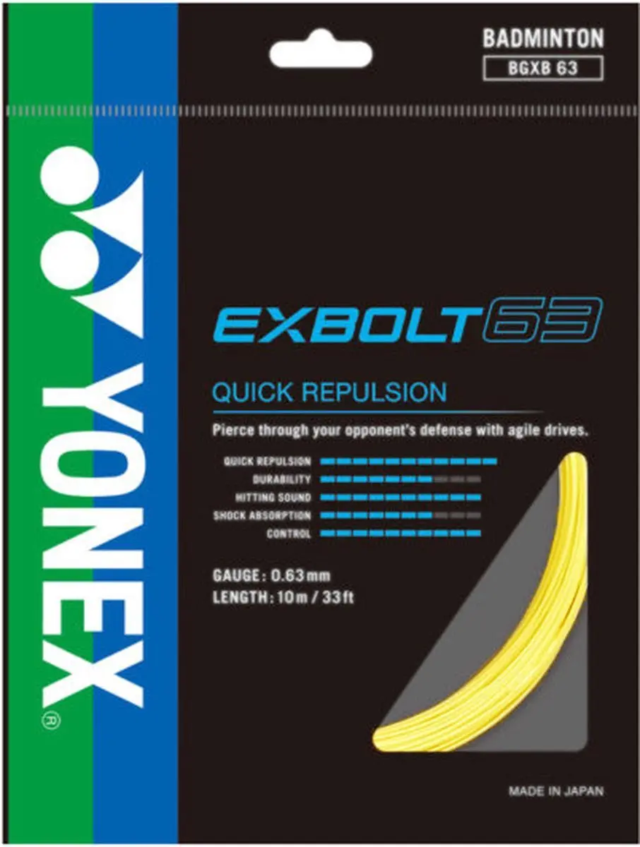 Yonex Exbolt 63 geel badmintonsnaar