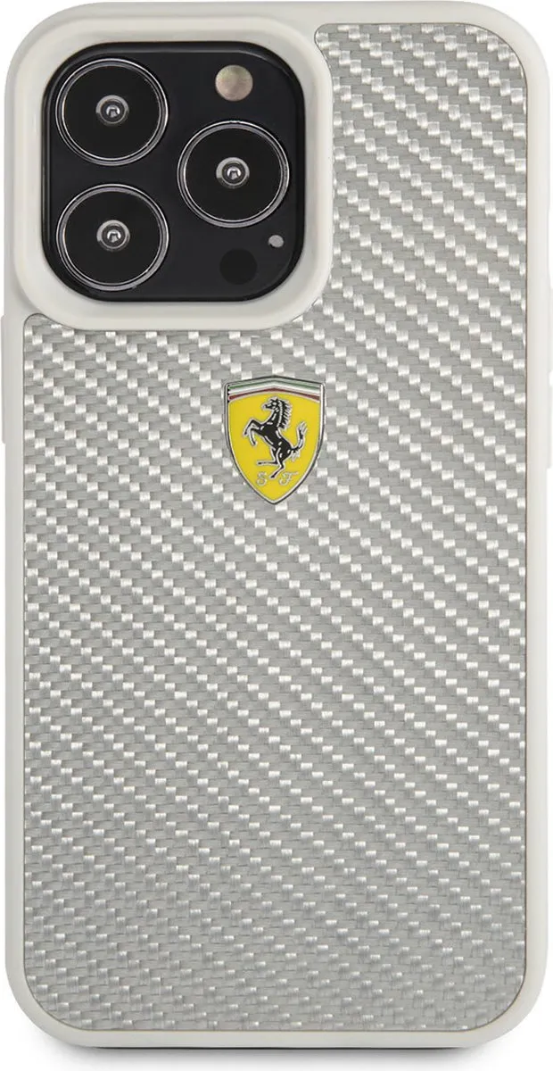 Ferrari iPhone 13 Pro Hardcase - Zilver Carbon - MPN 3666339025977